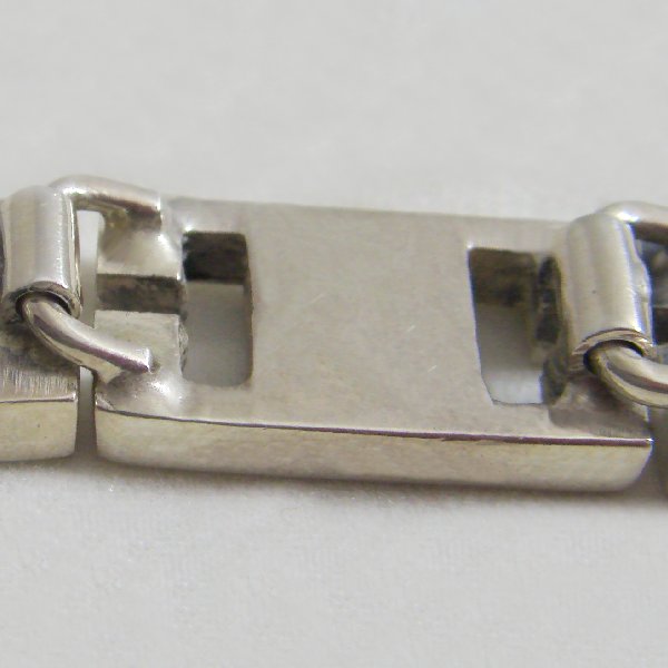 (b1267)Pulsera de plata de eslabones rectangulares.